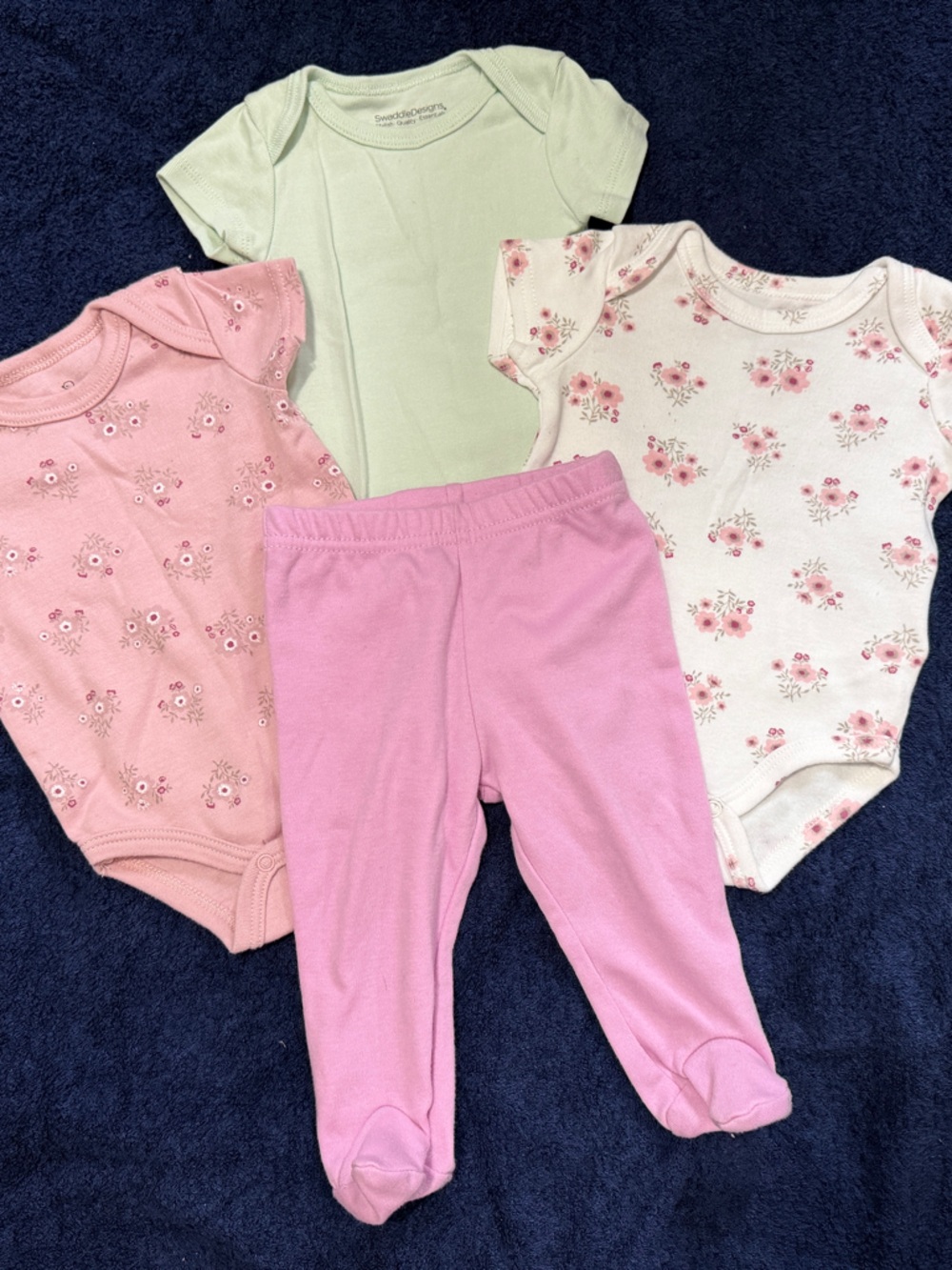 Baby Pink Footed Bodysuit Set